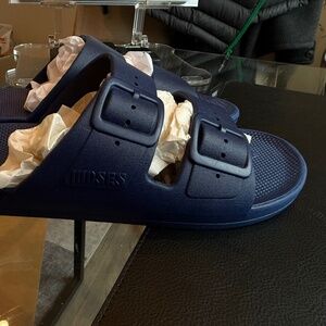 Freedom Moses Men’s Navy Blue Slides